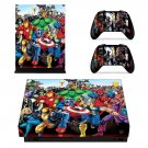 Super Heroes decal skin sticker for Xbox One X console and controllers
