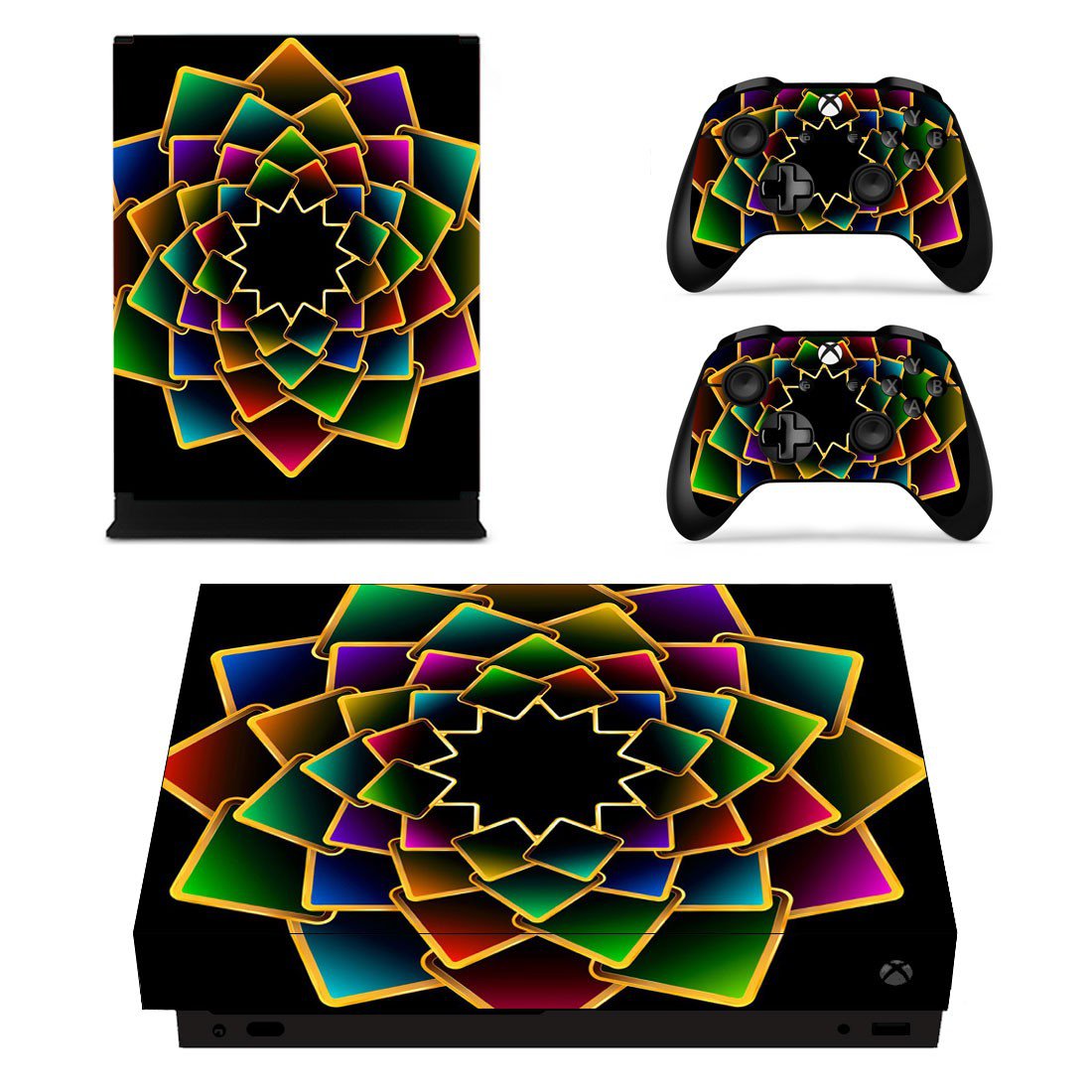 Floral Pattern decal skin sticker for Xbox One X console and controllers