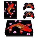 Floral fish decal skin sticker for Xbox One X console and controllers