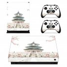 Chinese architecture decal skin sticker for Xbox One X console and controllers