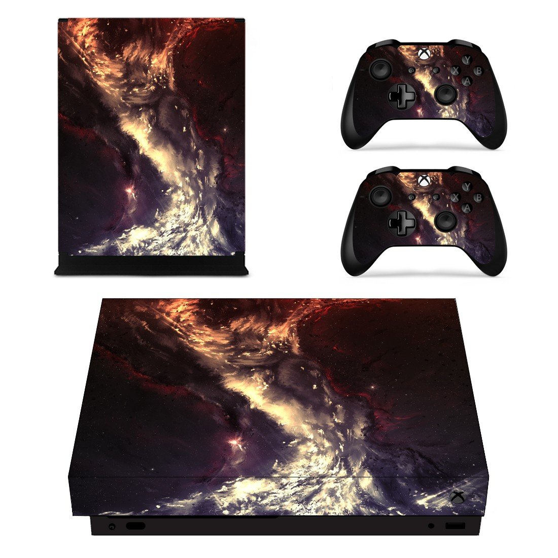 Space scene decal skin sticker for Xbox One X console and controllers