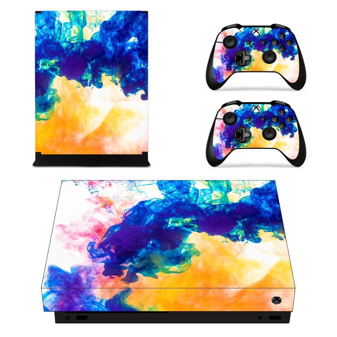 Colors flames decal skin sticker for Xbox One X console and controllers