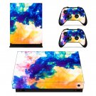 Colors flames decal skin sticker for Xbox One X console and controllers