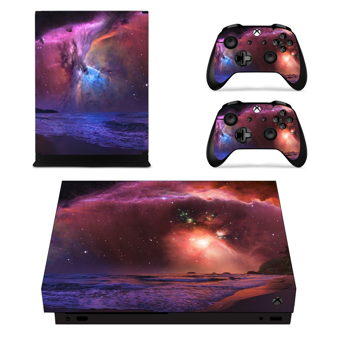 Space scene decal skin sticker for Xbox One X console and controllers