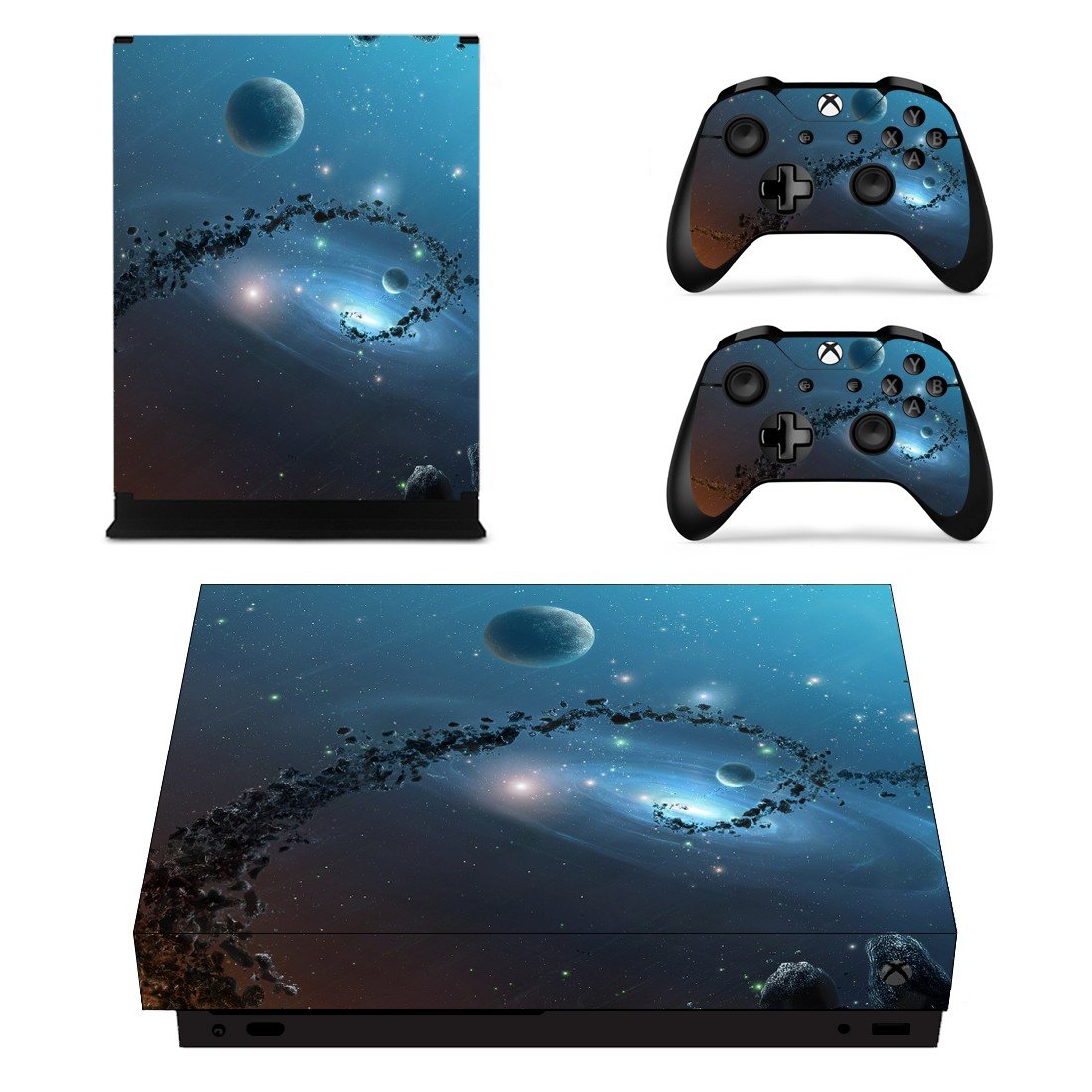 Galaxy Planet decal skin sticker for Xbox One X console and controllers