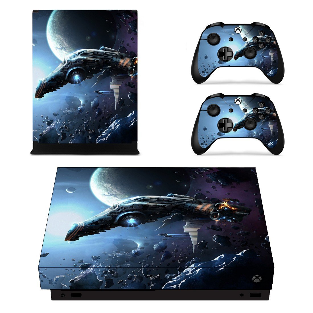 Tech wallpaper decal skin sticker for Xbox One X console and controllers