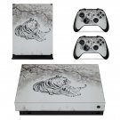Tiger Clipart decal skin sticker for Xbox One X console and controllers