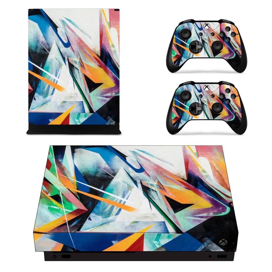Tech wallpaper decal skin sticker for Xbox One X console and controllers