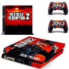 Red Dead Redemption 2 decal skin sticker for PS4 console and controllers