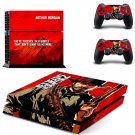 Red Dead Redemption 2 decal skin sticker for PS4 console and controllers