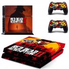 Red Dead Redemption 2 decal skin sticker for PS4 console and controllers