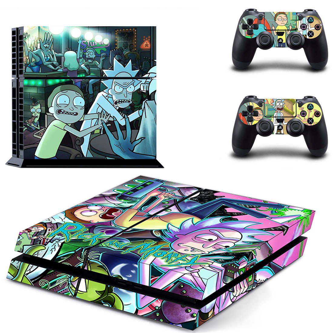 Rick and Morty decal skin sticker for PS4 console and controllers