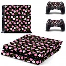 Floral Pattern decal skin sticker for PS4 console and controllers
