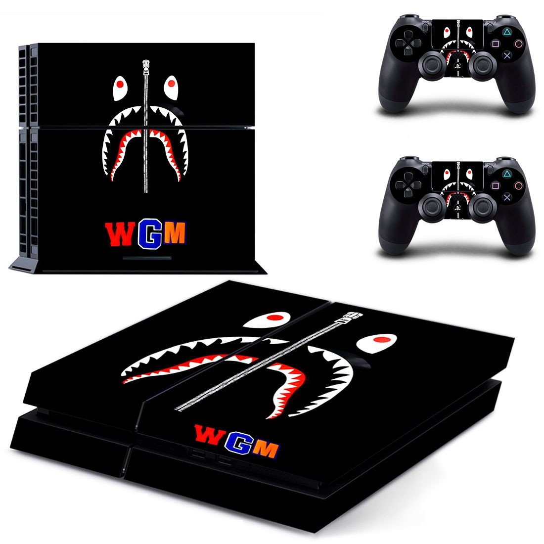 Bape Shark decal skin sticker for PS4 console and controllers