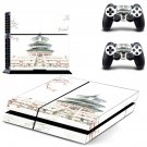 Chinese architecture decal skin sticker for PS4 console and controllers