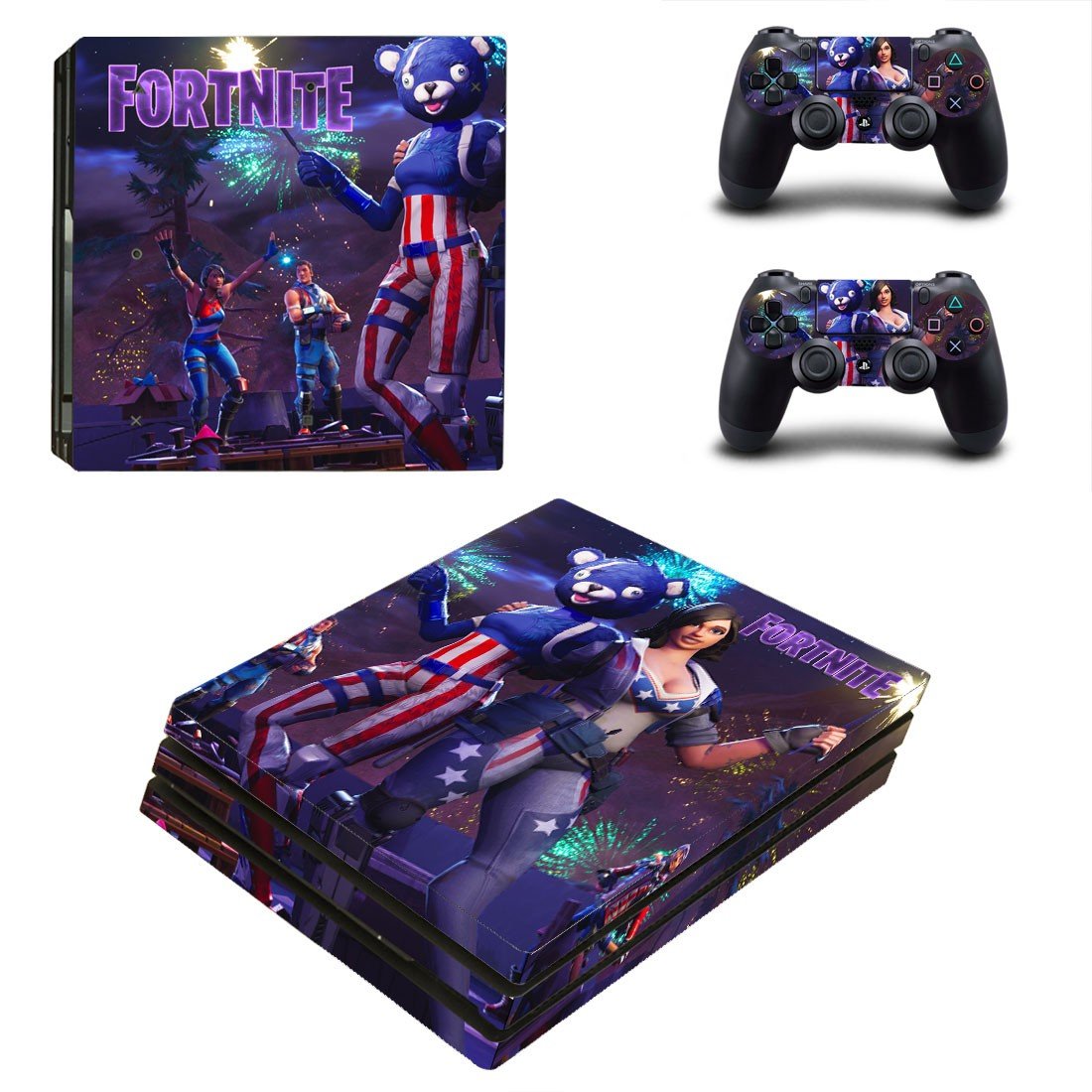 Fortnite decal skin sticker for PS4 Pro console and controllers