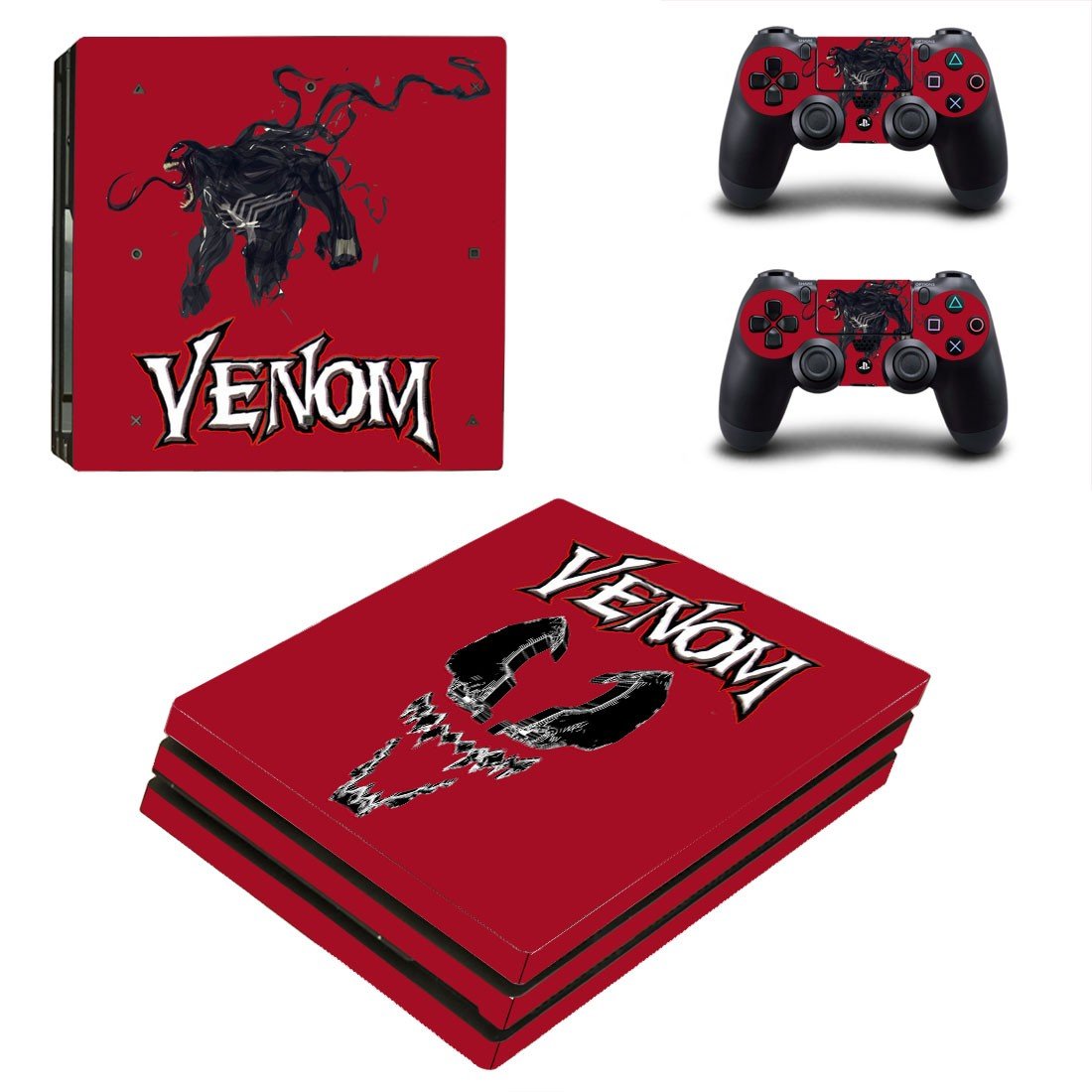 Venom decal skin sticker for PS4 Pro console and controllers