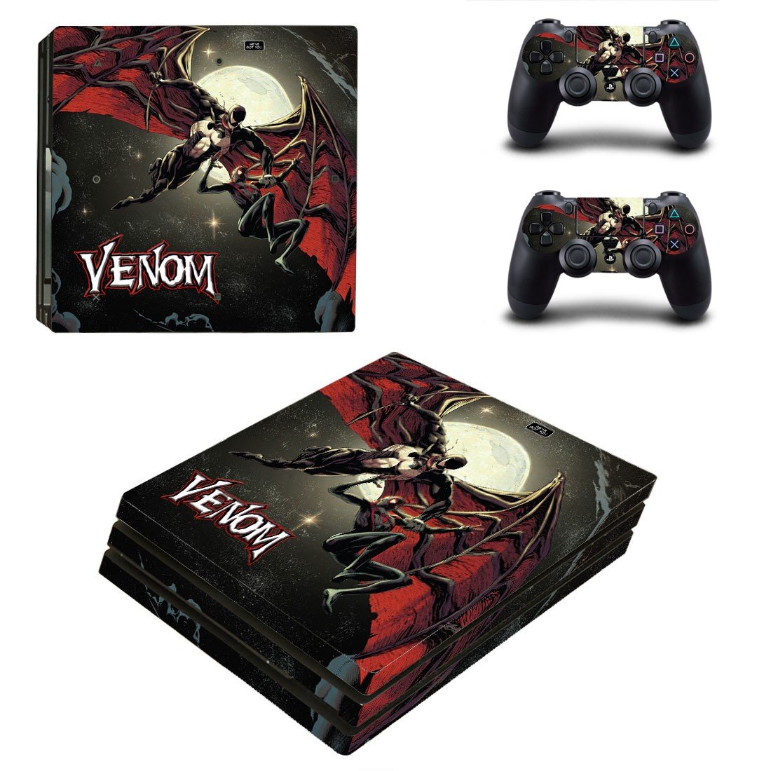 Venom decal skin sticker for PS4 Pro console and controllers