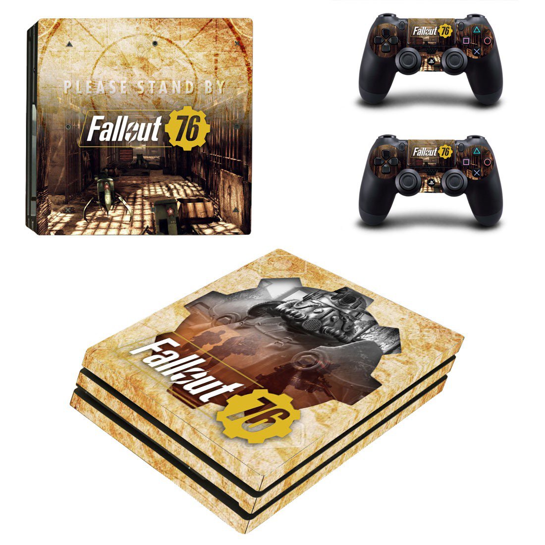 Fallout 76 decal skin sticker for PS4 Pro console and controllers
