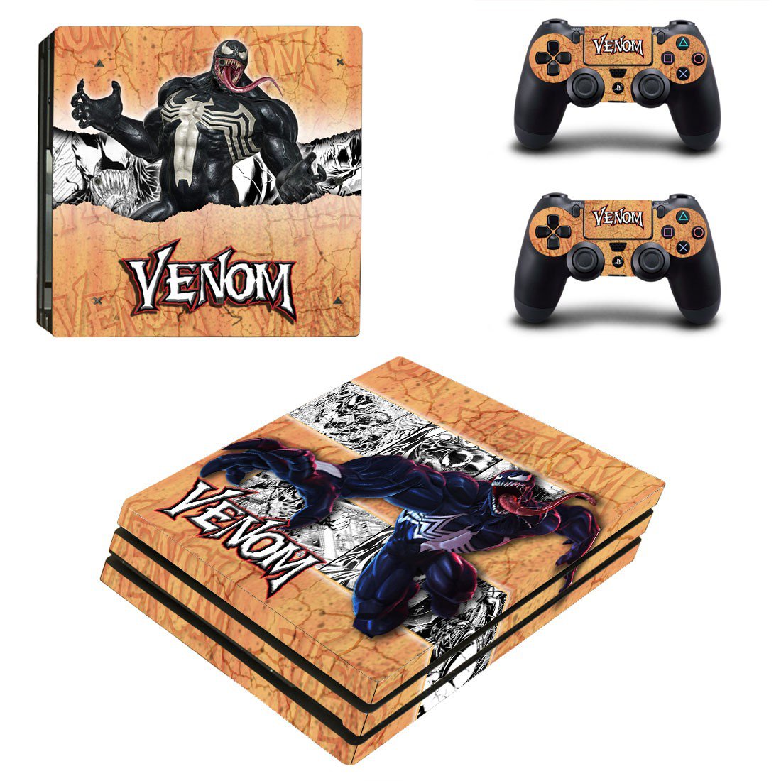 Venom decal skin sticker for PS4 Pro console and controllers