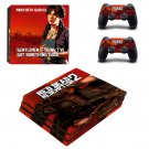 Red Dead Redemption 2 decal skin sticker for PS4 Pro console and controllers