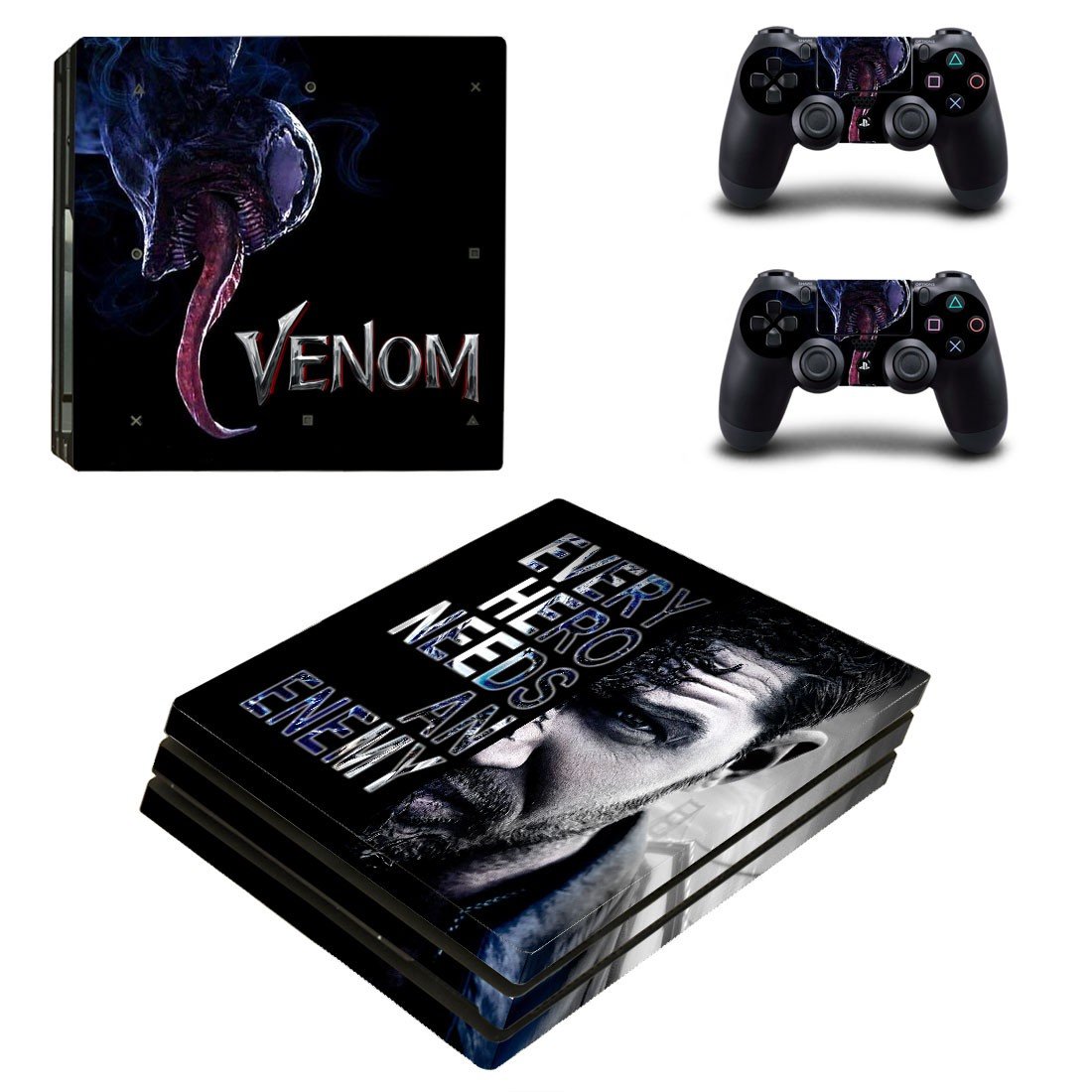 Venom decal skin sticker for PS4 Pro console and controllers
