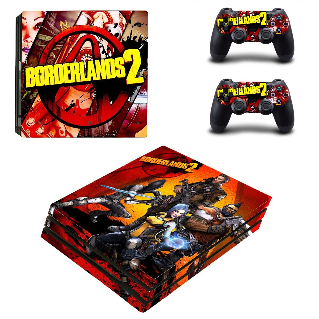Borderlands 2 decal skin sticker for PS4 Pro console and controllers