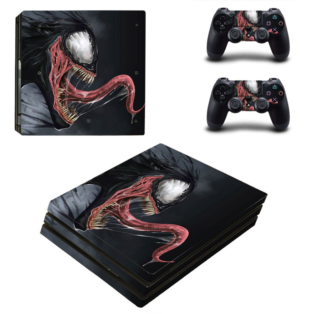 Venom decal skin sticker for PS4 Pro console and controllers