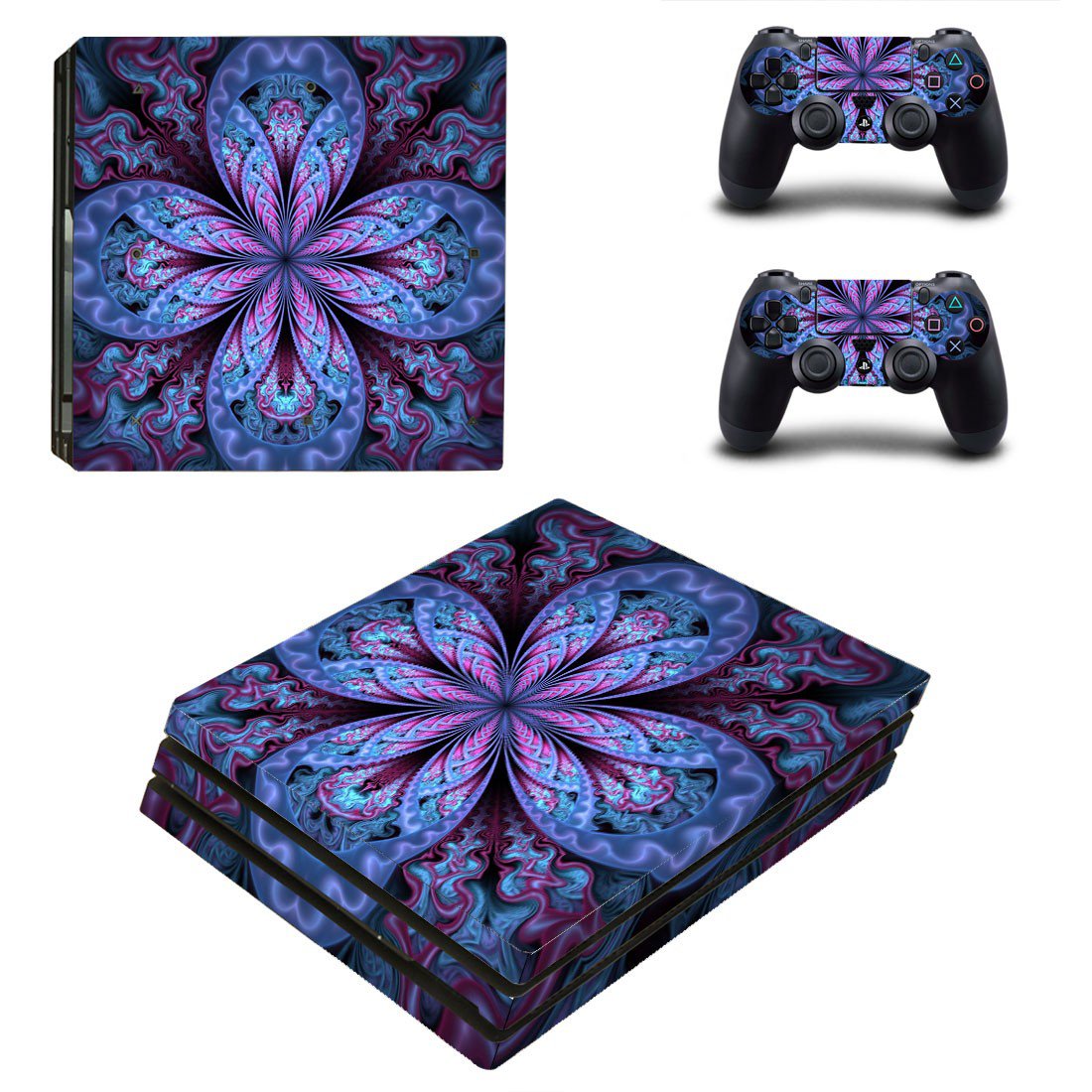 Floral Leaf decal skin sticker for PS4 Pro console and controllers