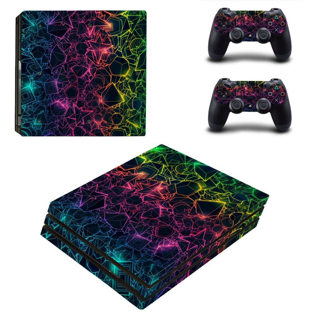 Tech wallpaper decal skin sticker for PS4 Pro console and controllers