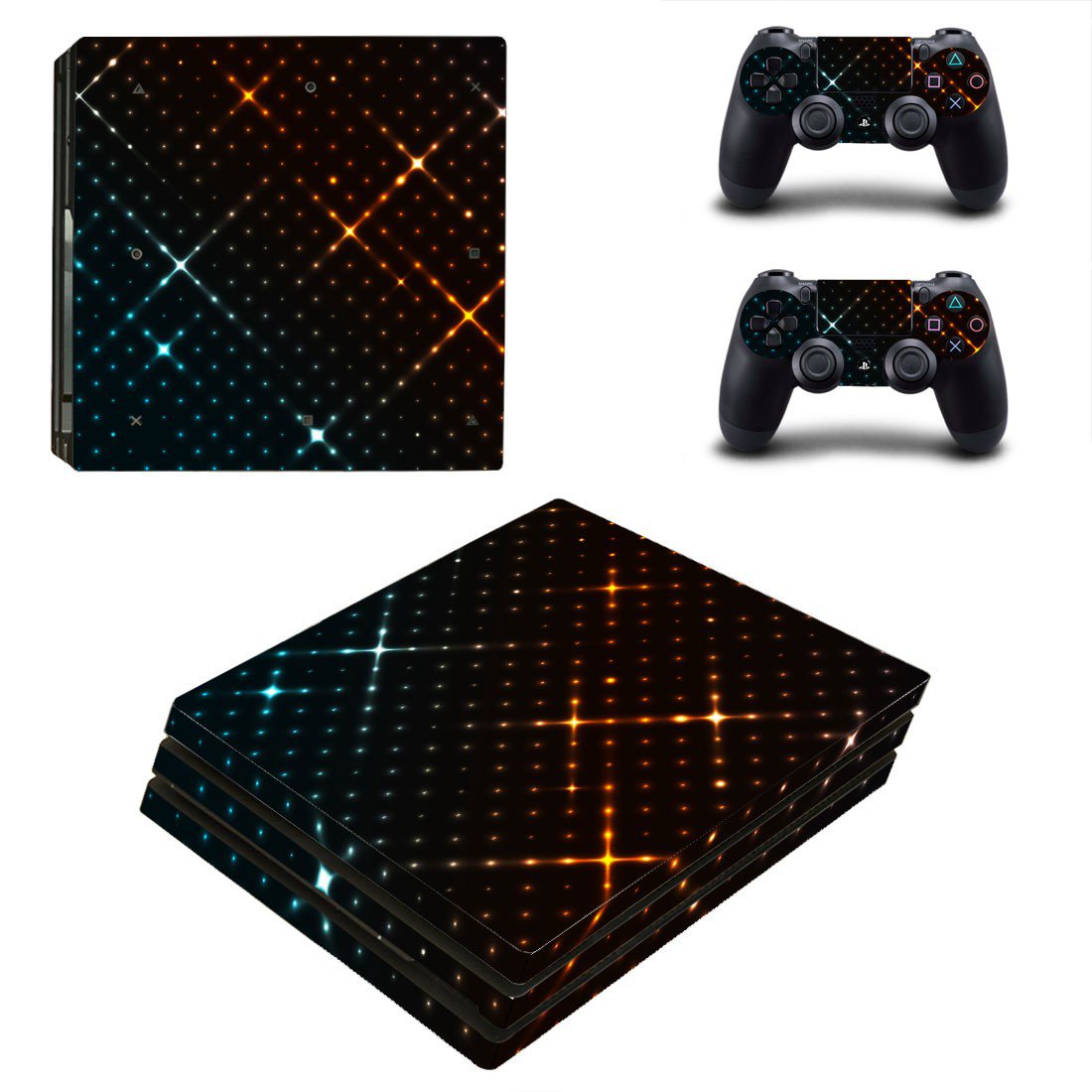 Tech wallpaper decal skin sticker for PS4 Pro console and controllers