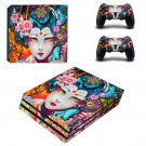 Floral girl decal skin sticker for PS4 Pro console and controllers