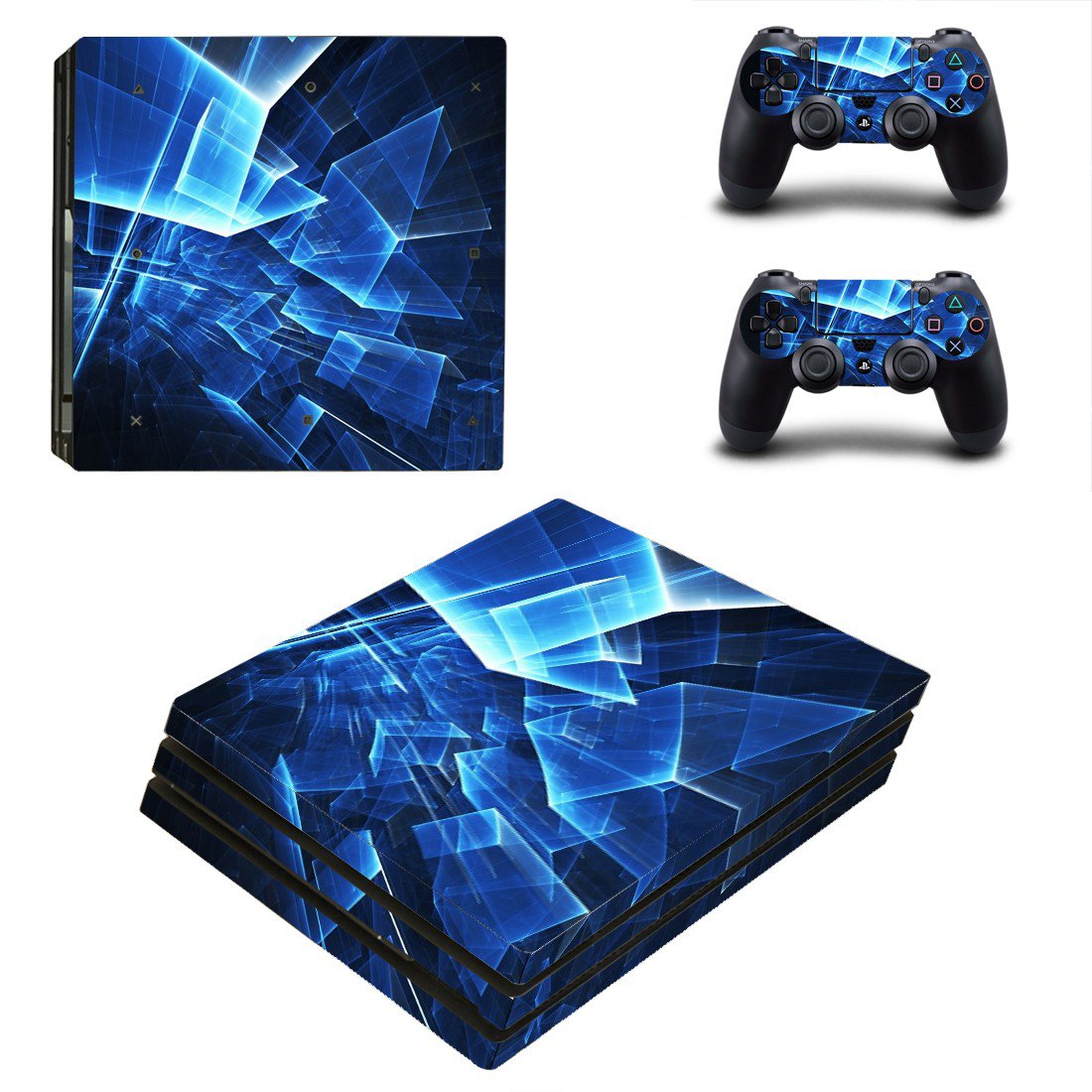 Tech wallpaper decal skin sticker for PS4 Pro console and controllers