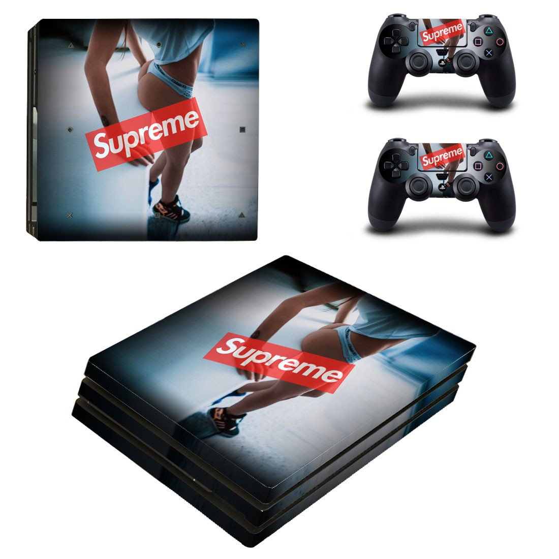 Supreme decal skin sticker for PS4 Pro console and controllers
