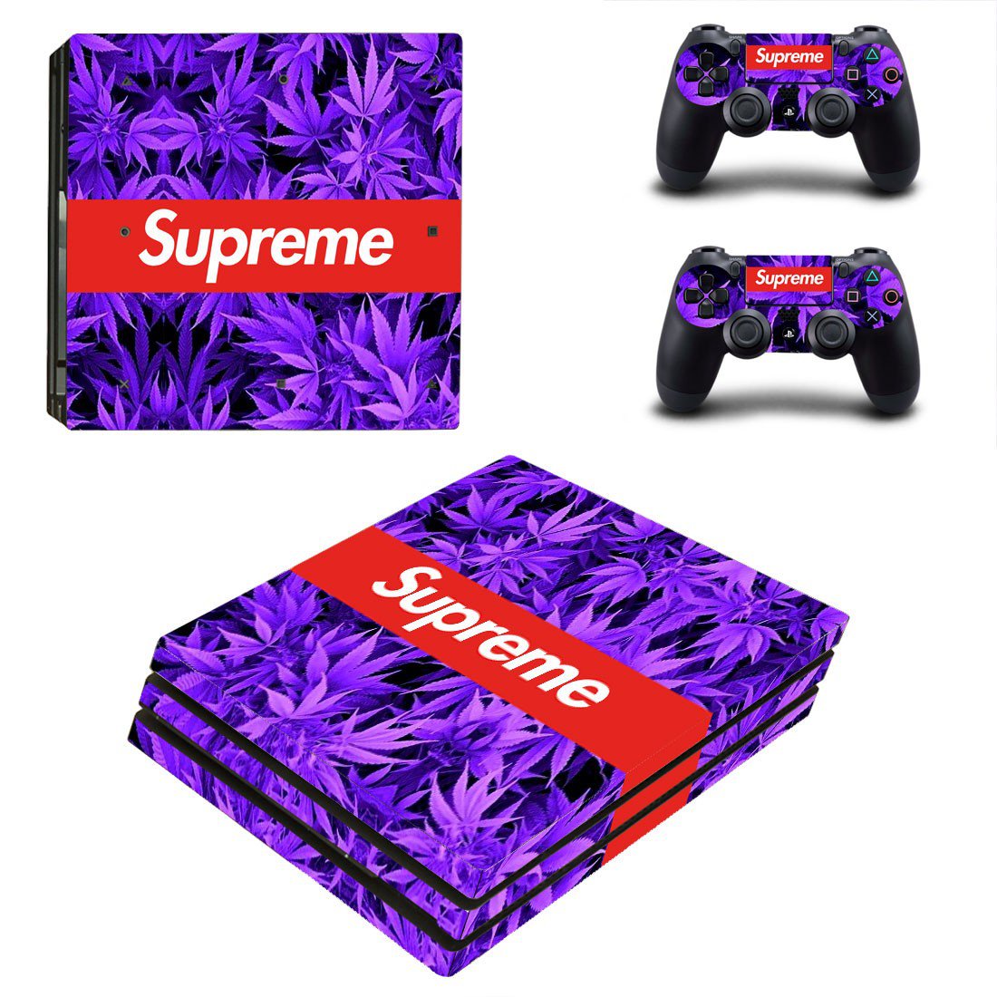 Supreme decal skin sticker for PS4 Pro console and controllers