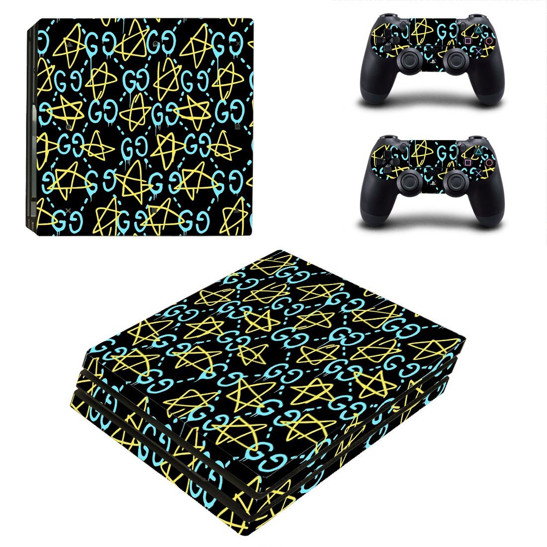 Pentagram light decal skin sticker for PS4 Pro console and controllers