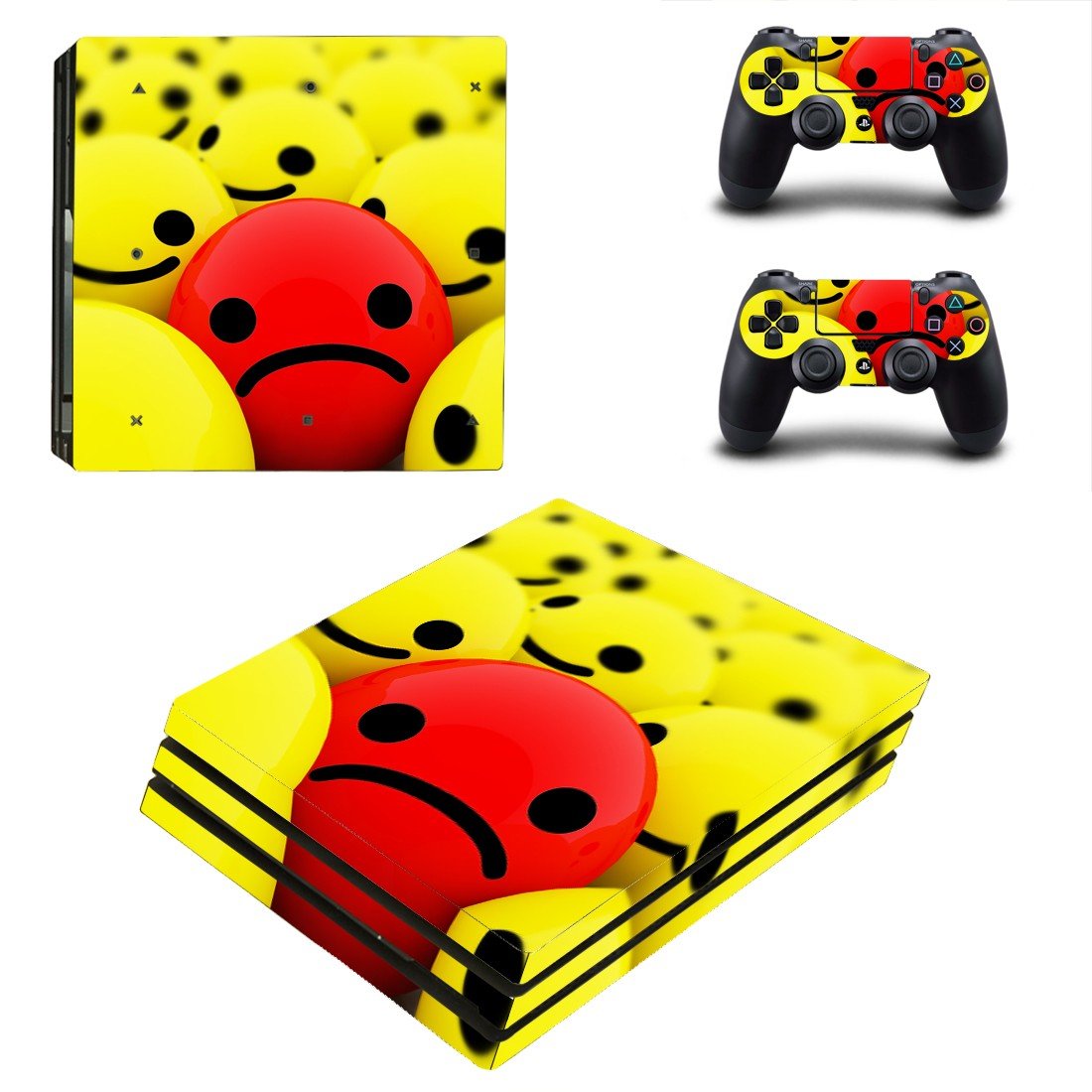 Emoji decal skin sticker for PS4 Pro console and controllers