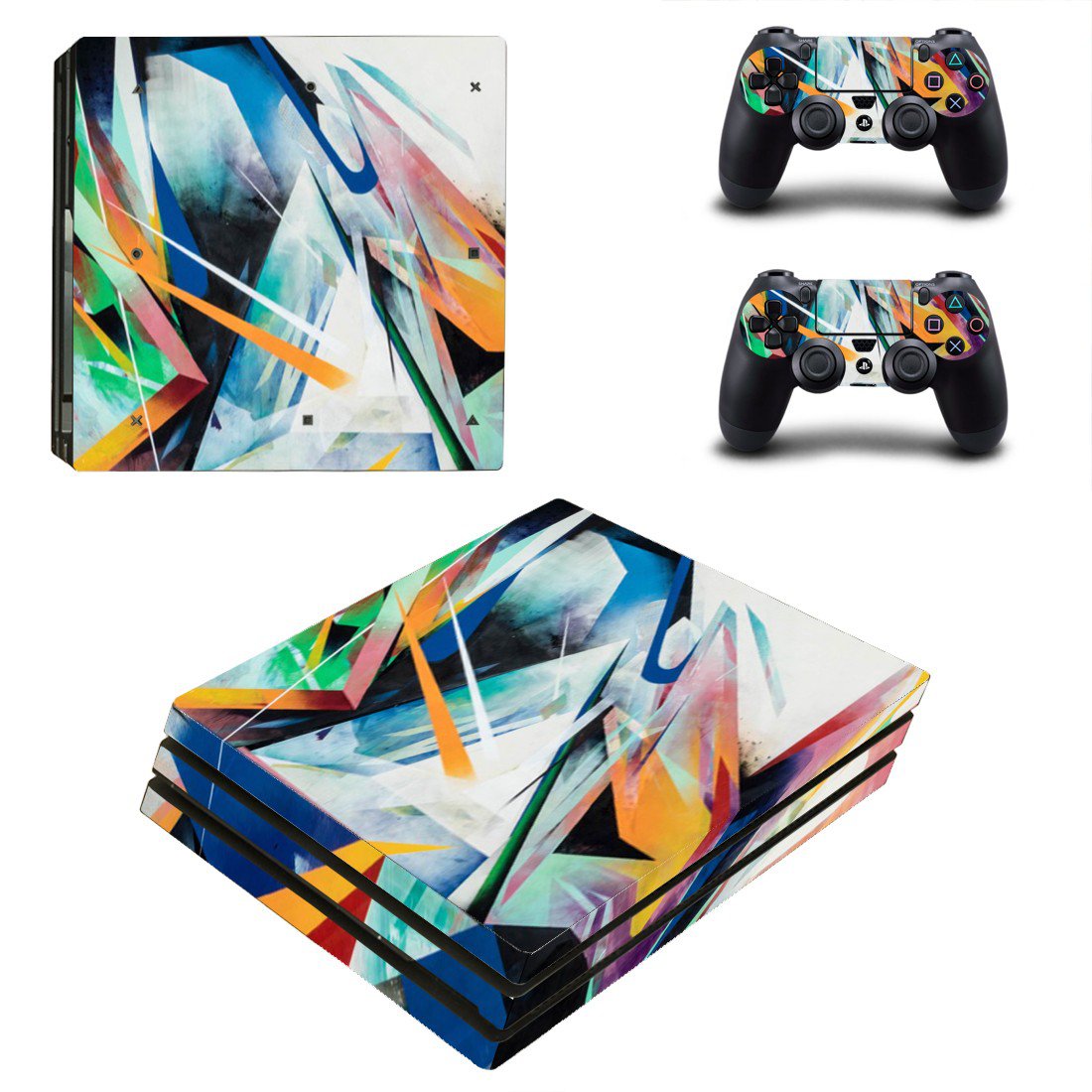 Tech wallpaper decal skin sticker for PS4 Pro console and controllers