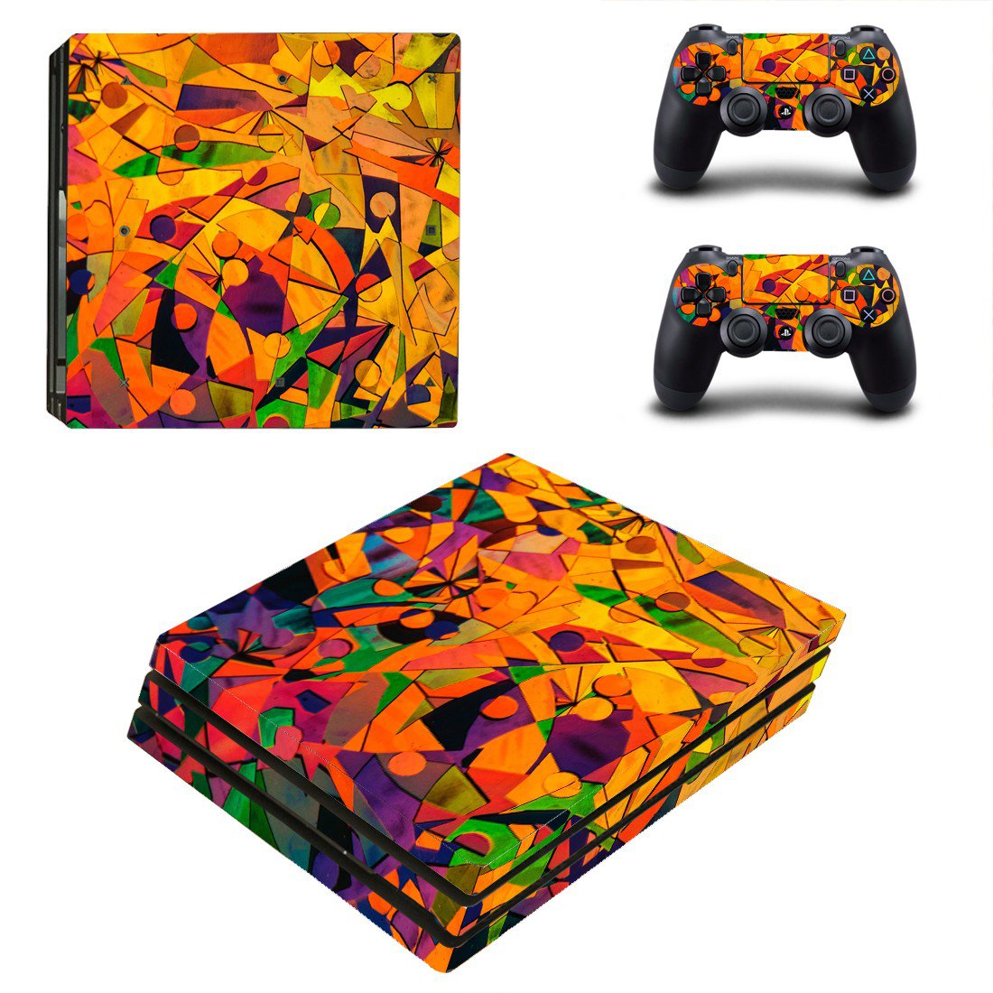 Tech wallpaper decal skin sticker for PS4 Pro console and controllers