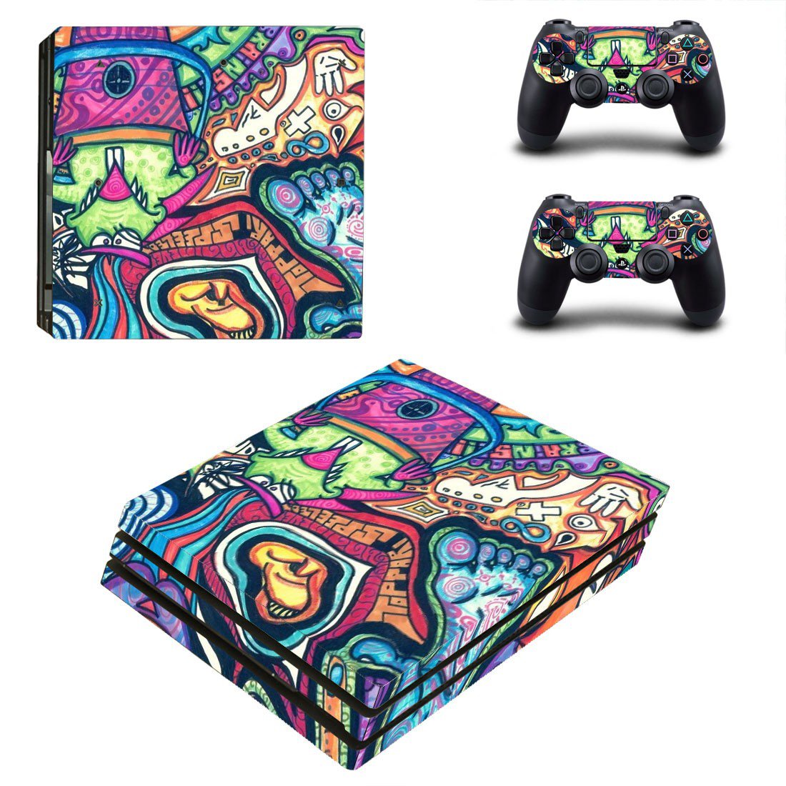 Hippie wallpaper decal skin sticker for PS4 Pro console and controllers