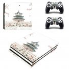 Chinese architecture decal skin sticker for PS4 Pro console and controllers