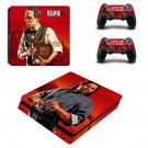 Red Dead Redemption 2 decal skin sticker for PS4 Slim console and controllers