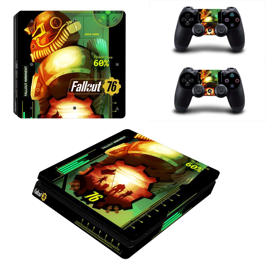 Fallout 76 decal skin sticker for PS4 Slim console and controllers