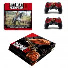 Red Dead Redemption 2 decal skin sticker for PS4 Slim console and controllers