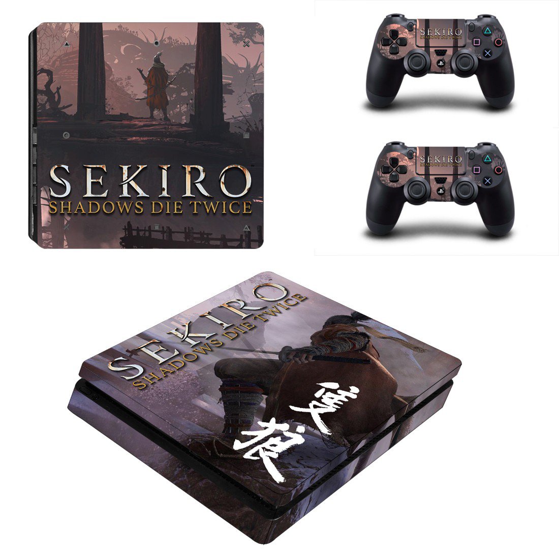 Sekiro decal skin sticker for PS4 Slim console and controllers