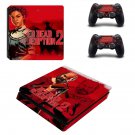 Red Dead Redemption 2 decal skin sticker for PS4 Slim console and controllers
