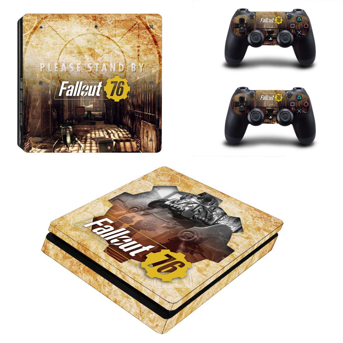 Fallout 76 decal skin sticker for PS4 Slim console and controllers