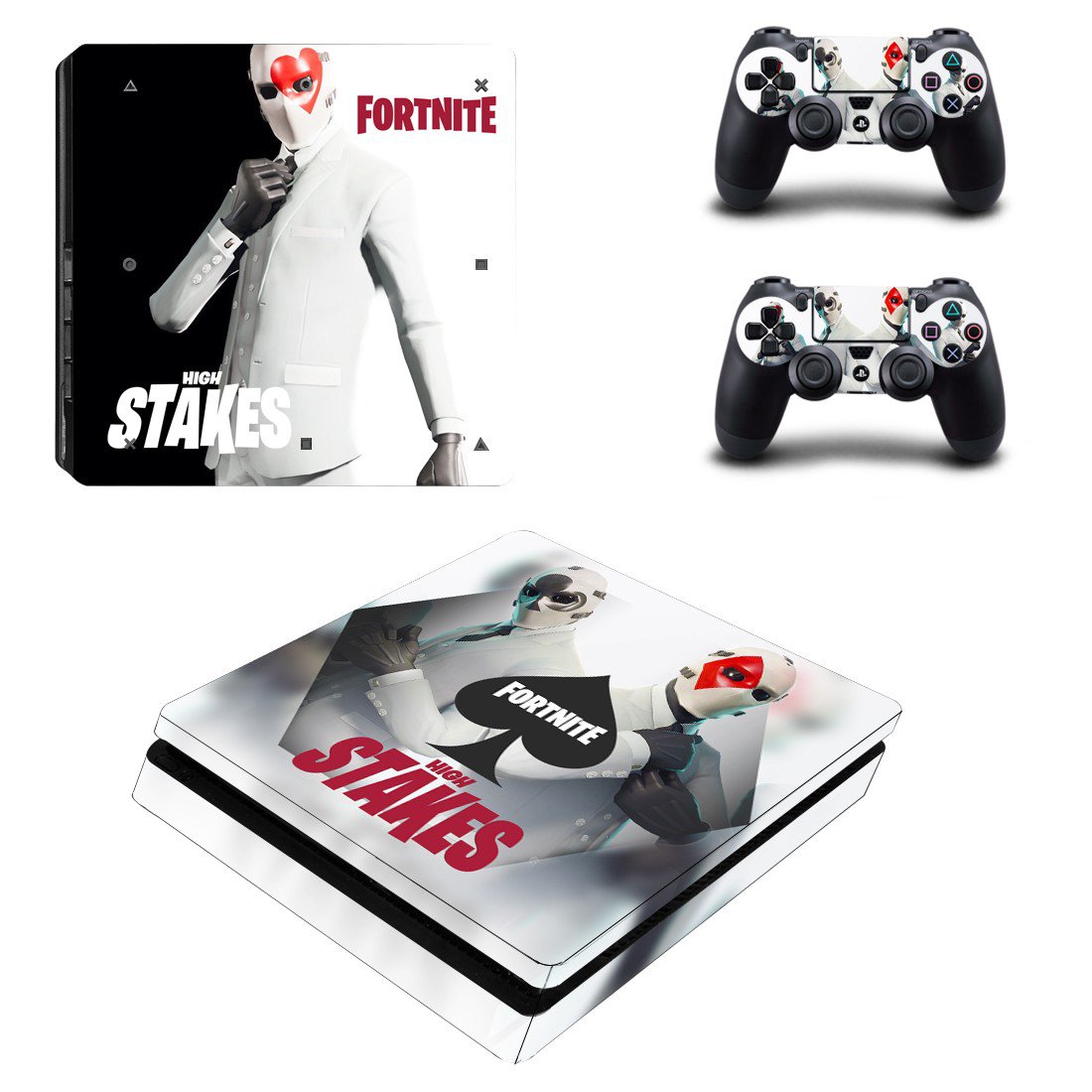 Fortnite decal skin sticker for PS4 Slim console and controllers