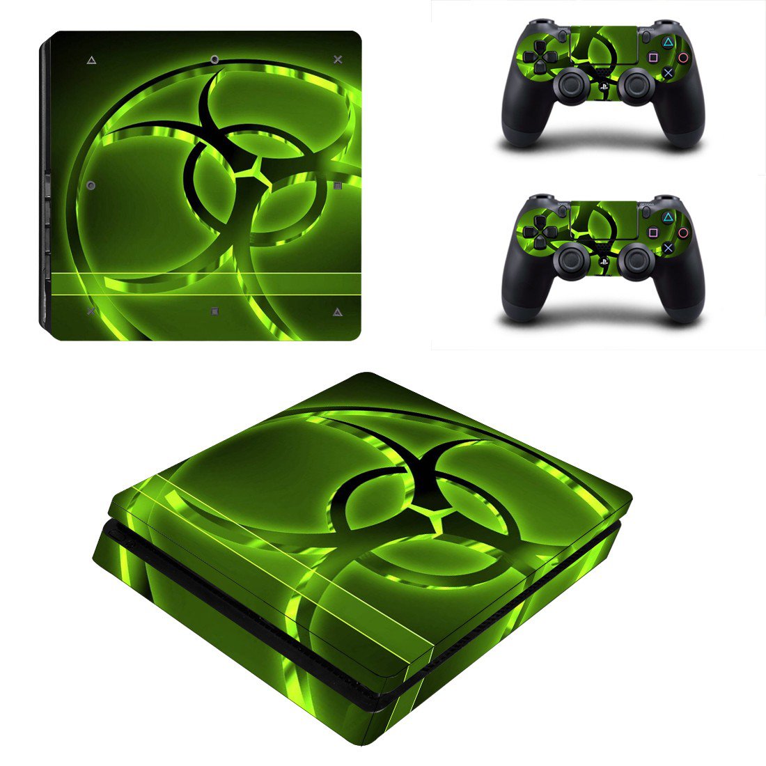Biohazard decal skin sticker for PS4 Slim console and controllers