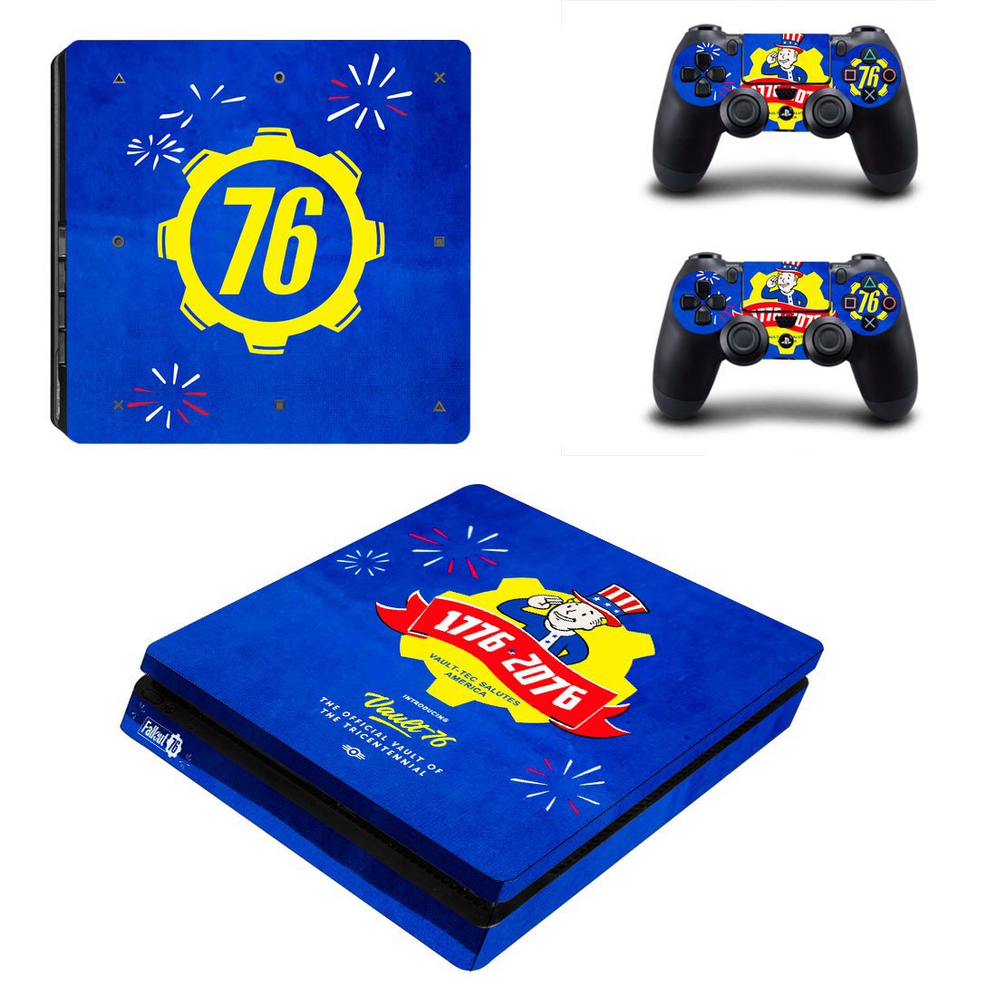 Fallout 76 decal skin sticker for PS4 Slim console and controllers